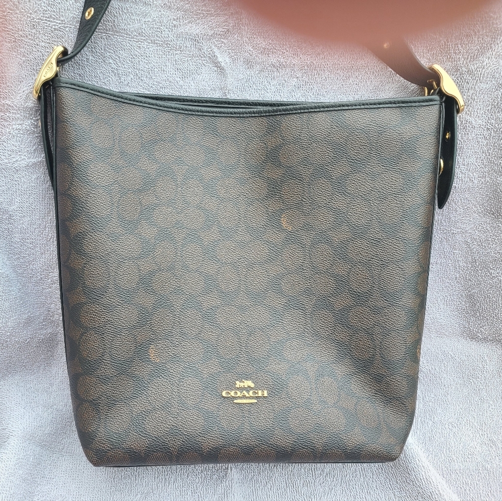 Coach Val  Brown Canvas Shoulder Bag